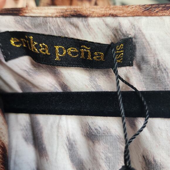 Erika Pena Farrah Sahara Animal Print Wrap Tie Waist Maxi Dress Size XS/S - Picture 4 of 8